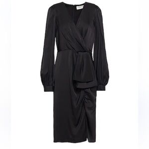 Sachin + Babi Anais Wrap Draped Satin Dress Womens Size 6 Little Black Dress